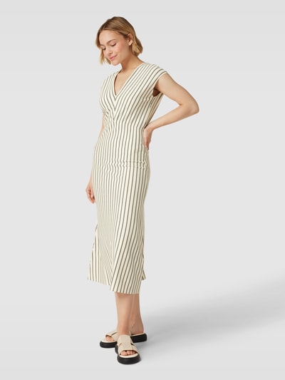 MM by Max Mara Midikleid mit Streifenmuster Modell 'VADA' Sand 1