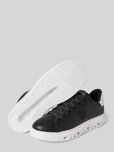 Karl Lagerfeld Leren sneakers met labeldetails, model 'KAPRI' Zwart - 4