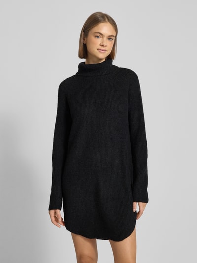 Pieces Loose Fit Rollkragenpullover mit Raglanärmeln Modell 'ELLEN' Black 4