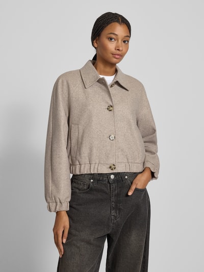 Only Cropped Blouson mit Raglanärmeln Modell 'NANCY LIFE' Taupe Melange 4