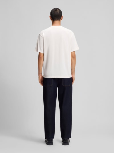 HUGO Relaxed fit T-shirt van katoenjersey, model 'DIVIS' Wit - 5