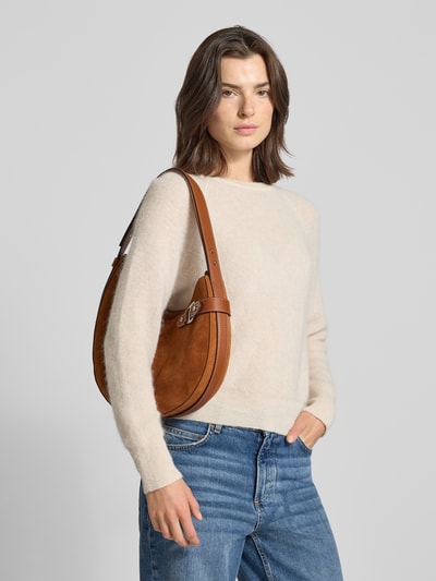 Lauren Ralph Lauren Handtas van echt runderleer met sierapplicatie Cognac - 1