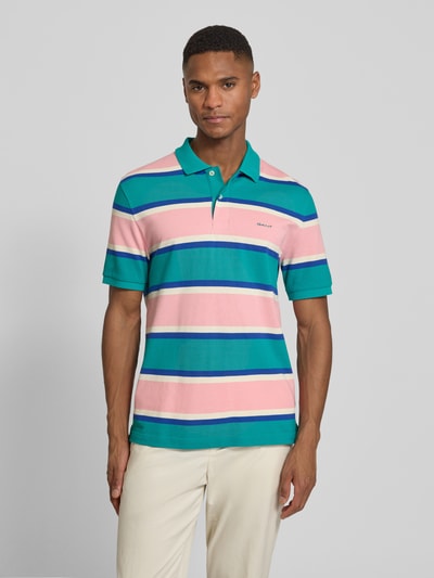 GANT Slim Fit Poloshirt mit Logo-Stitching Tuerkis 4