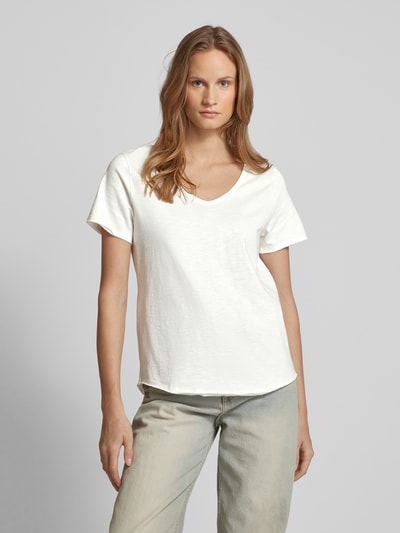 s.Oliver RED LABEL T-Shirt mit V-Ausschnitt Offwhite 4