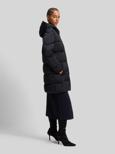 BOSS Płaszcz pikowany o kroju regular fit z wodoodpornego materiału model ‘PETRANO’ Granatowy 4