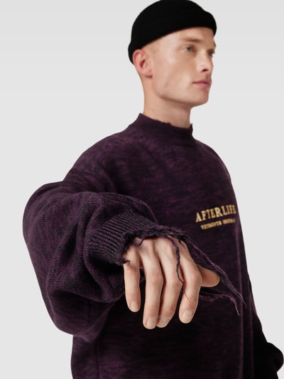 VETEMENTS Oversized Pullover mit Label-Stitching Violett 3