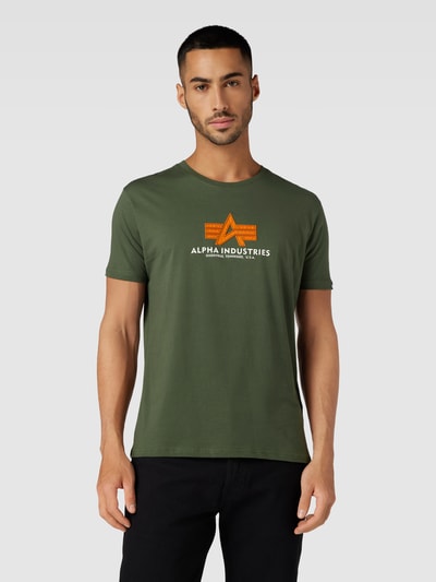 Alpha Industries T-Shirt mit Label-Print Oliv 4