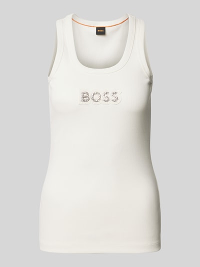 BOSS Orange Tanktop mit Label-Patch Modell 'EMATITE' Offwhite 2