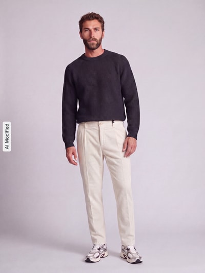 Strellson Relaxed Fit Cordhose aus Baumwoll-Mix Modell 'Lui_2V-D' Offwhite 1