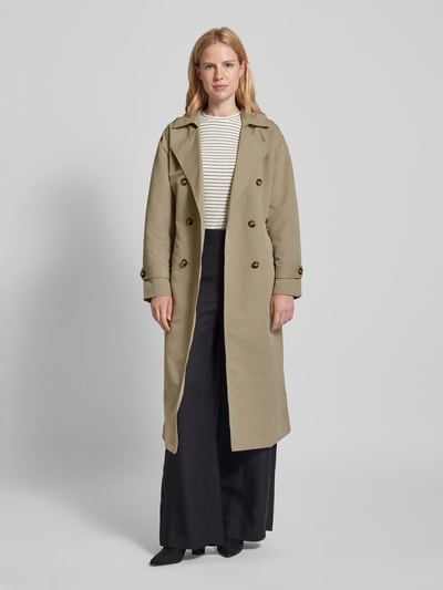 Vero Moda Outdoor Trenchcoat mit Bindegürtel Modell 'CHLOE' Hellgruen 4