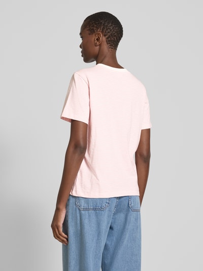 s.Oliver RED LABEL Regular fit T-shirt van puur katoen met tekst in sierkralen Roze - 5