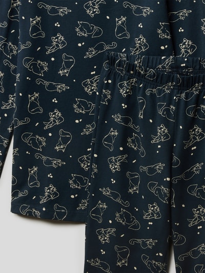 Schiesser Pyjama met all-over motiefprint Grafiet - 2