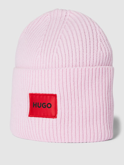 HUGO Beanie mit Label-Detail Modell 'Saffa' Rose 1