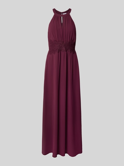 VILA Abendkleid mit Schlüsselloch-Ausschnitt Modell 'MILINA' Pflaume 2