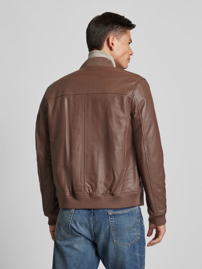 Original Bombers Jacke in Leder-Optik Dunkelbraun 5