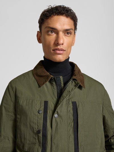 camel active Fieldjack met platte kraag van corduroy Olijfgroen - 3