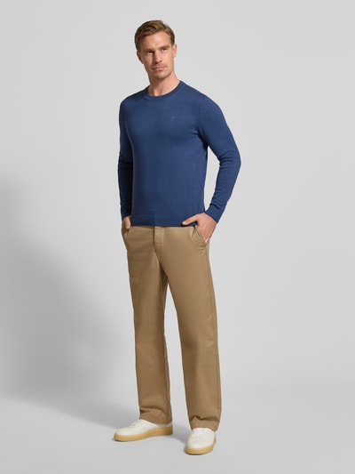 Tom Tailor Regular Fit Strickpullover aus reiner Baumwolle Blau 1