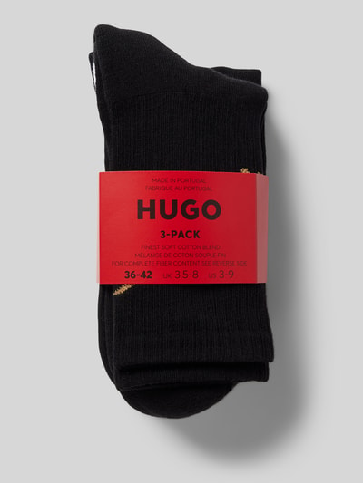 HUGO Socken mit Label-Detail im 3er-Pack Black 3