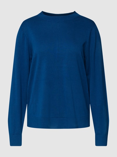 s.Oliver RED LABEL Sweatshirt met geribde ronde hals, model 'Steh' Blauw - 2