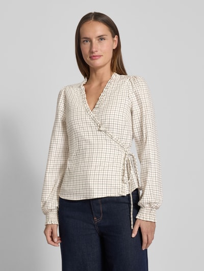 Vero Moda Regular Fit Langarmbluse aus reiner Baumwolle Modell 'LOVA' Offwhite 4