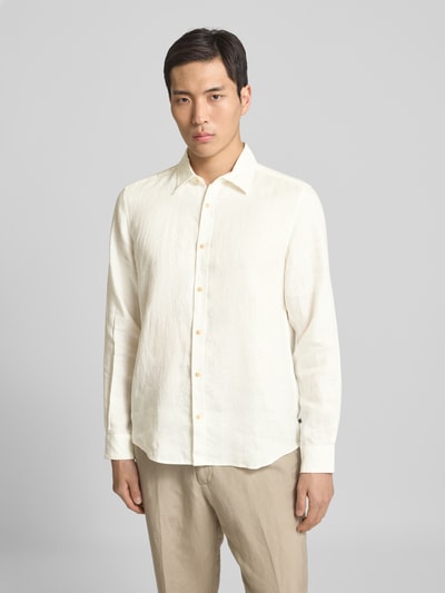 s.Oliver RED LABEL Regular Fit Leinenhemd mit Sportmanschetten Weiss 4