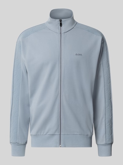 BOSS Green Regular Fit Sweatjacke aus Viskose-Mix Modell 'SW_Union Tape FZ' Rauchblau 1