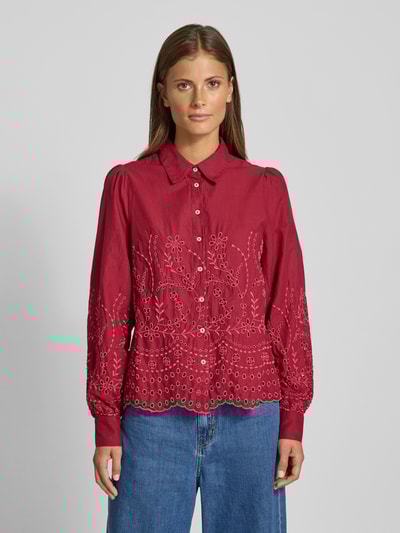 YAS Hemdbluse mit Knopfleiste Modell 'LUMA' Dunkelrot 4