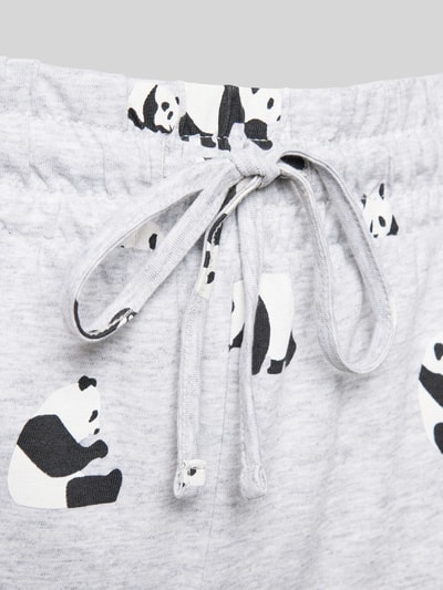 Jake*s Casual Korte pyjamabroek met all-over motiefprint Lichtgrijs gemêleerd - 2