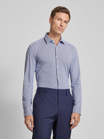 HUGO Slim fit zakelijk overhemd met kentkraag, model 'Kenno' Marineblauw - 4