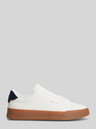 Tommy Hilfiger Sneakersy z mieszanki skóry z detalami z logo Biały 2