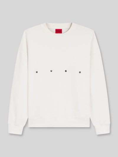 HUGO Bluza oversized z nadrukiem z tyłu Złamany biały 2