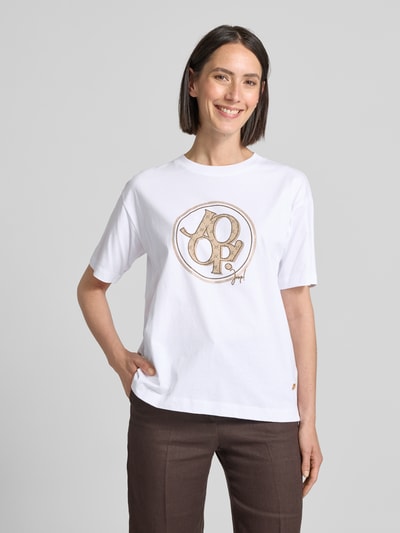 JOOP! T-Shirt mit Strasssteinbesatz Modell 'Tashi' Weiss 4