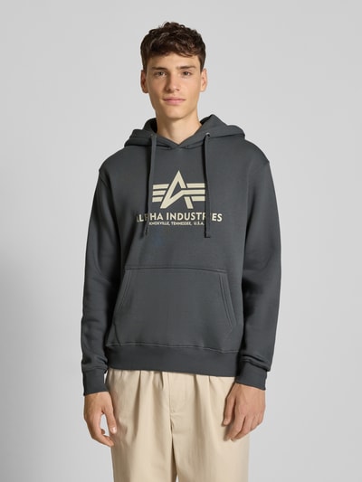 Alpha Industries Bluza z kapturem z nadrukiem z logo Antracytowy 4