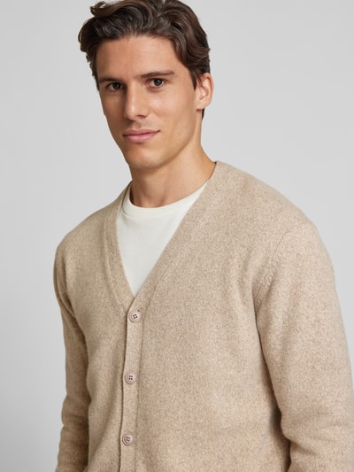 Casual Friday Slim fit gebreid jack met knoopsluiting, model 'Karl' Camel gemêleerd - 3