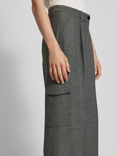 Marc Cain Wide leg stoffen broek met bandplooien Zwart - 3