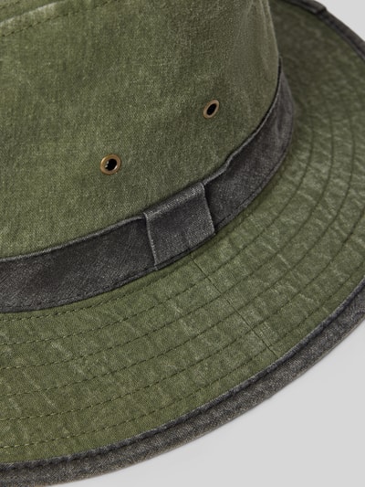 Productfoto, Safarihut aus Baumwolle mit Hutband van Müller Headwear, puur katoen, breedte krempel, hoedband, two-tone-stijl, groene tinten, zichtbare textuur