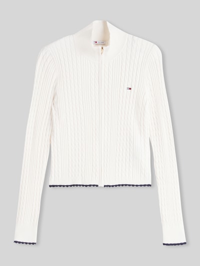 Tommy Jeans Slim Fit Strickjacke aus Viskose-Mix Weiss 2