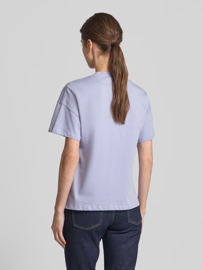 Liu Jo White T-shirt met labeldetail Lila - 5