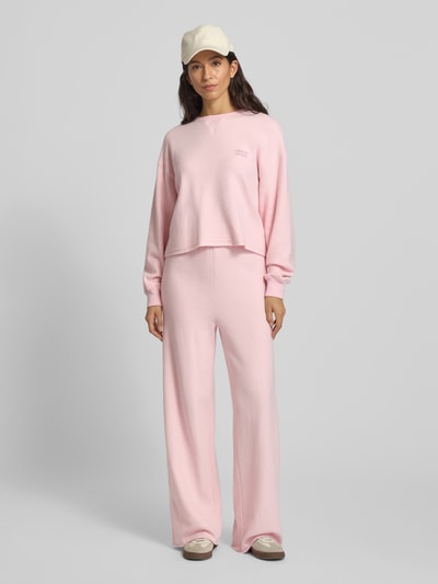 American Vintage Wide leg sweatbroek met elastische band Lichtroze - 1