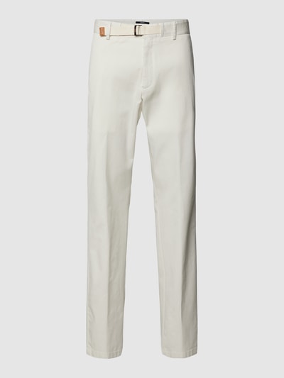 JOOP! Collection Slim Fit Hose mit Gürtel Modell 'Harroween' Offwhite 2