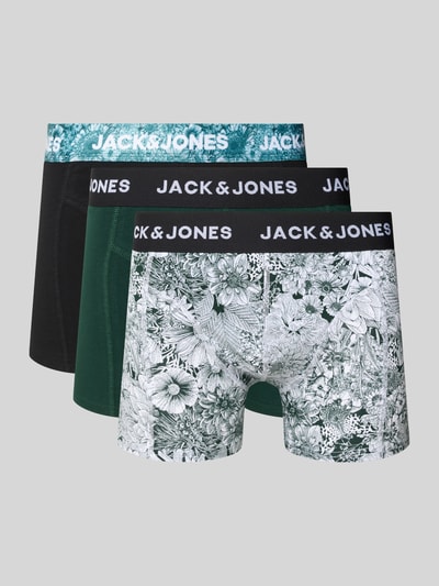 Jack & Jones Trunks mit elastischem Bund im 3er-Pack Modell 'ADRIAN' Dunkelgruen 1