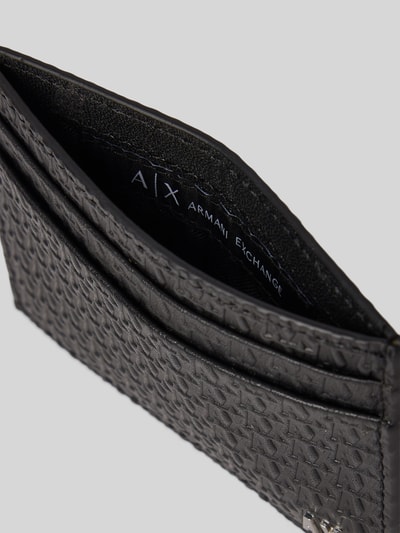 ARMANI EXCHANGE Pasjeshouder van puur linnen, model 'CREDITCARD' Zwart - 3