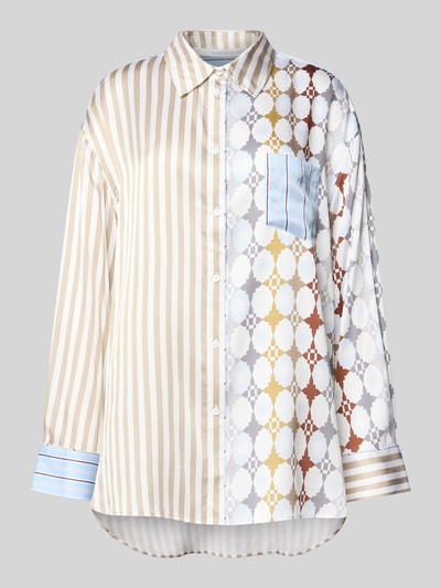 Herzensangelegenheit Overhemdblouse van zijdemix Taupe - 2