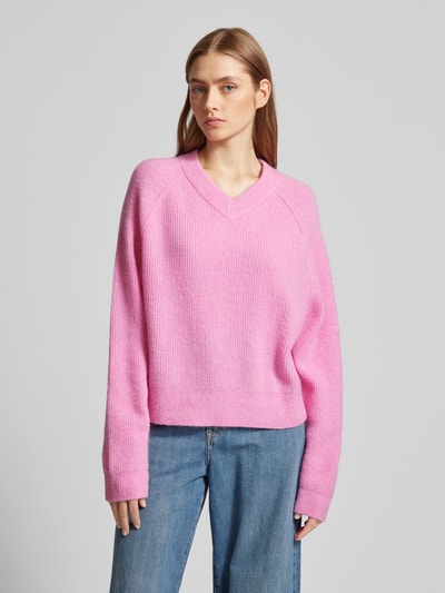 Marc O'Polo Denim Strickpullover mit gerippten Abschlüssen Rosa 4