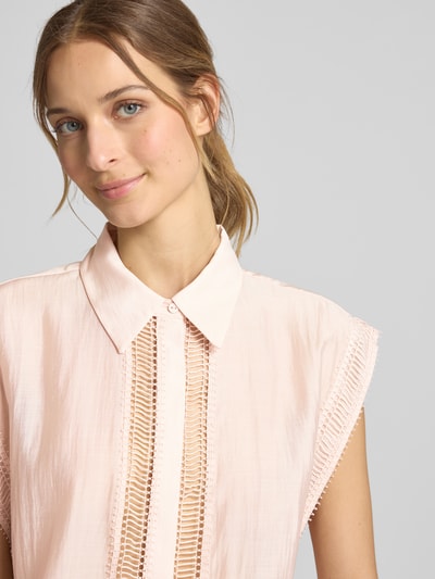 Copenhagen Muse Blouse met kapmouwen en blinde knoopsluiting, model 'MOLLY' Lichtroze - 3