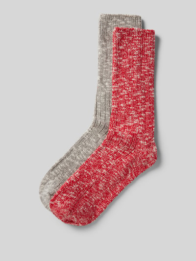 Jake*s Casual Socken in Melange-Optik Rot 1