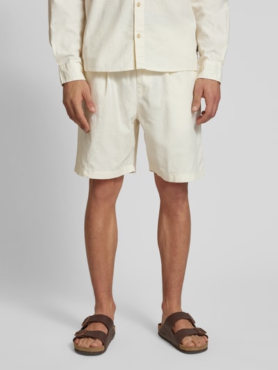 REVIEW Loose Fit Shorts aus Baumwoll-Leinen-Mix Beige 4