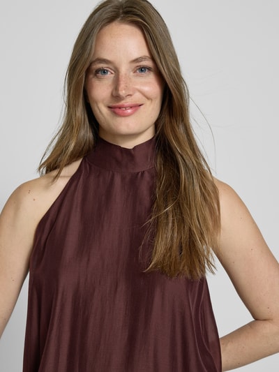 MSCH Copenhagen Knielanges Kleid mit Neckholder Modell 'Alithea Faustina' Bordeaux 3