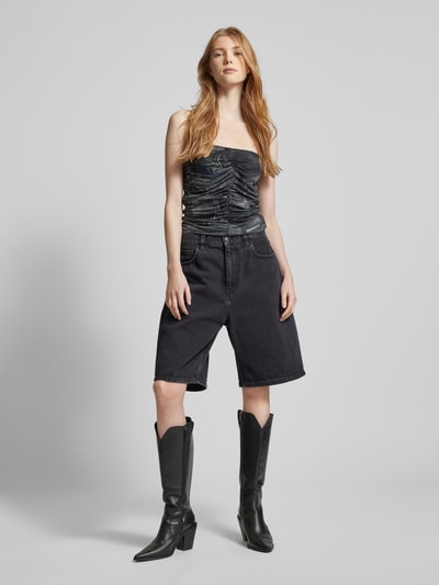 Only Off schouder-top in denimlook, model 'PARIS' Zwart - 1