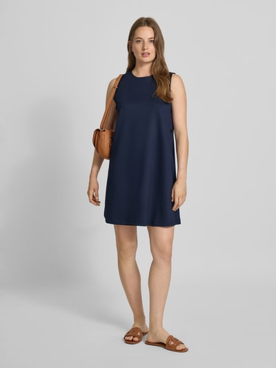 Rich & Royal Mini-jurk van viscosemix met ronde hals Marineblauw - 1